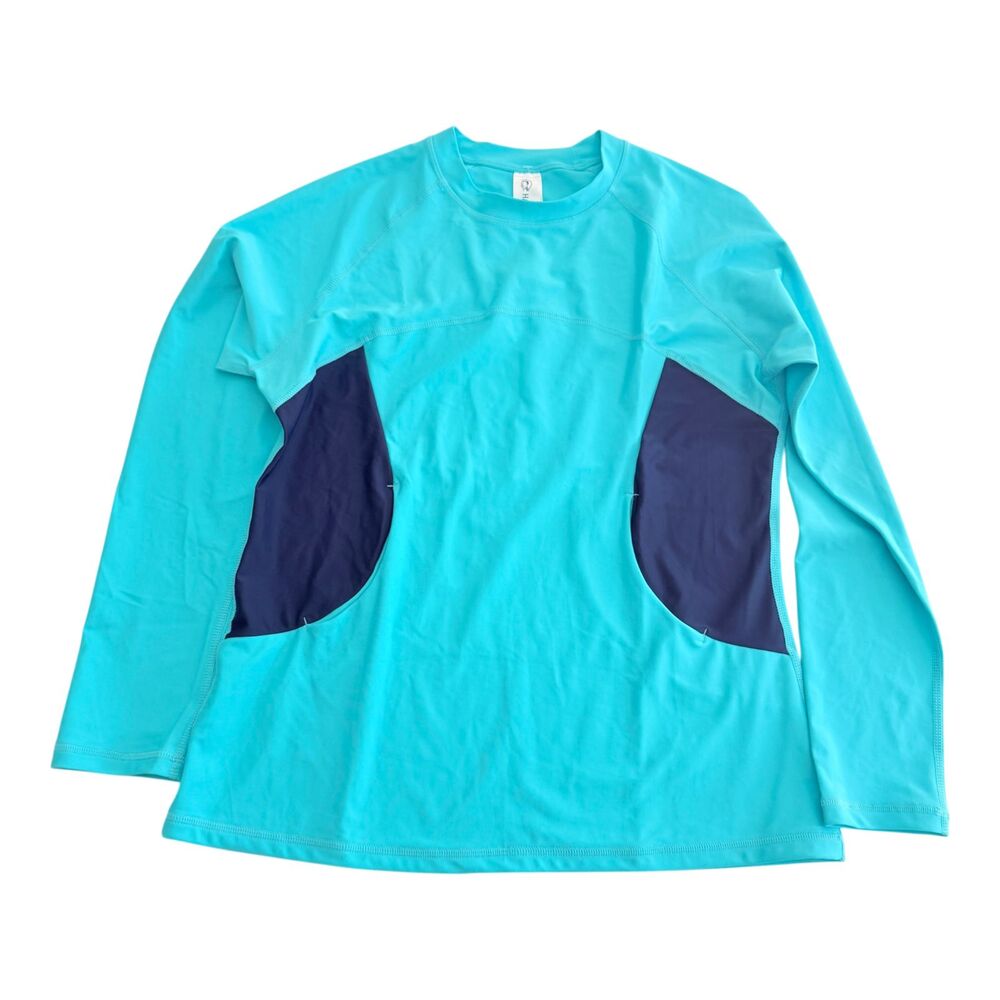 Halcurt Womens Long Sleeve Rash Guard Swim Top, Built in Bra UPF Swim Shirt, M